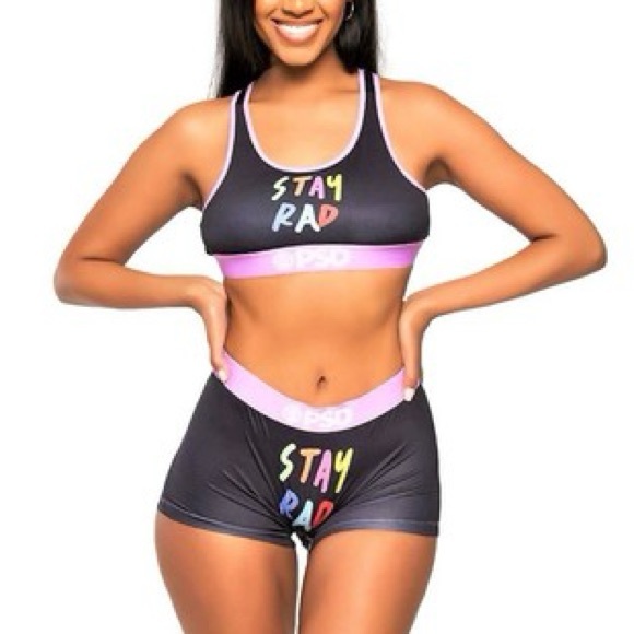 PSD Black Boxer Briefs with Multicolor 'Stay Rad' Print - Picture 1 of 5